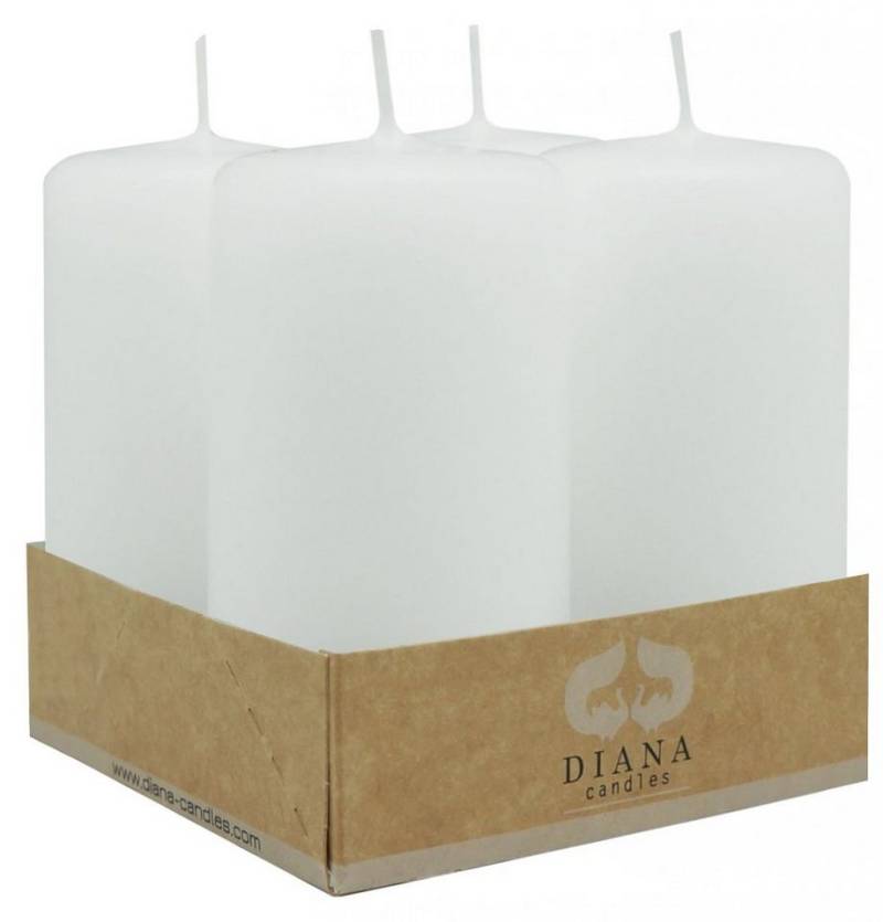 Diana Candles Stumpenkerze Diana Candles Stumpenkerzen Ø 6 X 11 cm weiß 4er von Diana Candles