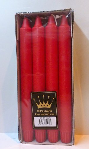 Diana Candles Stabkerzen rot Stearin H24 cm Set 8 St. von Diana Candles