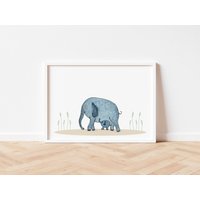 Poster Elefant Kinderzimmer Kinderposter Kinderbild Baby Geschenk Geburtstagsgeschenk Geburtstag Mädchen Junge Wandbilder von DianamarcShop