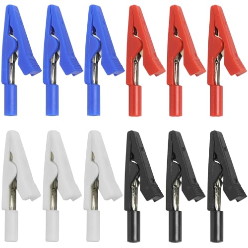 12 Vollisolierte Krokodilklemmen, Isolierte Krokodilklemmen Klein, Alligator Klemmen in 4 Farben, Sicherheitsprüfung Alligator-Clip, Elektrische Prüfklemmen mit Kunststoffgriffen für Batterieladung 12 Vollisolierte Krokodilklemmen, Isolierte Krokodilklemmen Klein, Alligator Klemmen in 4 Farben, Sicherheitsprüfung Alligator-Clip, Elektrische Prüfklemmen mit Kunststoffgriffen für Batterieladung von Dianfen