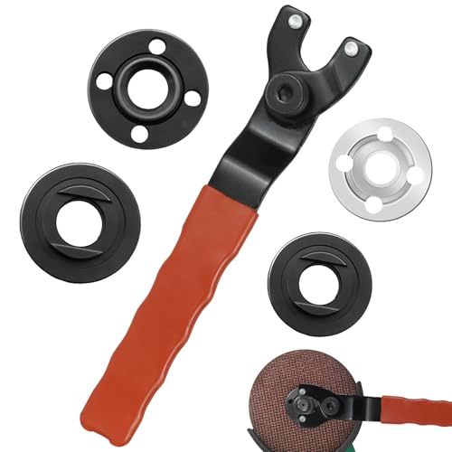 Winkelschleifer, verstellbarer Stiftschlüssel, 8–48 mm, verstellbarer Winkelschleiferschlüssel, Universalschlüssel mit Sechskantschlüssel und 4 Flanschen (rot/schwarz) von Dianfen