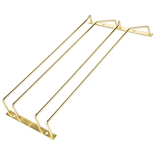 Dianoo 40,5 cm Gold Weinglas Halter, Unterschrank Weinglas Rack, Stemware Rack, Hanging Stemware Holder For Kitchen Bar, 2 Rows von Dianoo