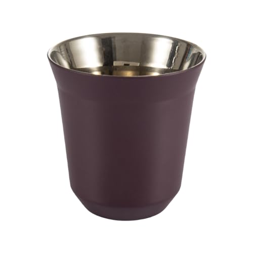 Dianoo 80 ml Edelstahl-Espressotasse, kleiner isolierter Metallbecher, doppelwandige thermisch isolierte Trinkbecher, Kapsel-Kaffeetasse, lila von Dianoo
