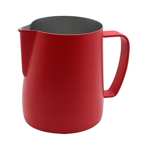 Dianoo Edelstahl Pitcher Krug Milch Schaumbecher Geeignet Für Kaffee Latte Und Schäumende Milch 350ml Rot von Dianoo