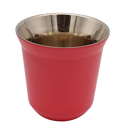 Dianoo Kaffeetasse Espressotassen aus Edelstahl, doppelwandig, wärmeisoliert, Kapsel, Fuchsia von Dianoo
