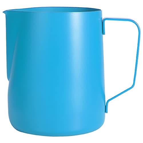 Dianoo Milchaufschäumkrug Dampfkrug Espresso Milch Aufschäumkrug Edelstahl Kaffeekanne Latte Art Tasse 600ml Blau von Dianoo