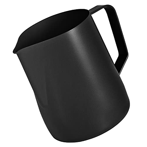 Dianoo Milchaufschäumkrug, Dampfkrug, Espresso Milchaufschäumkrug Edelstahl, Kaffeekanne, Latte Art Tasse 600 ml, Schwarz von Dianoo