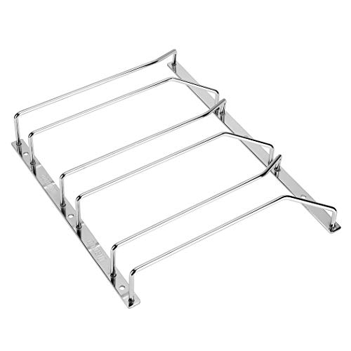 Dianoo Weinglashalter für Unterschrank, zum Aufhängen, Halterung für Stielgläser, mit Schrauben, verchromt, 24 cm, 3 Reihen von Dianoo