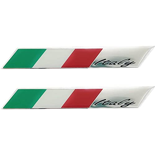 Dianzan 2pcs Italien Flaggen Autoaufkleber Abziehbilder 3D Aluminium -körperaufkleber Auto Motorraddekoraufkleber Universal Car Styling Accessoires von Dianzan