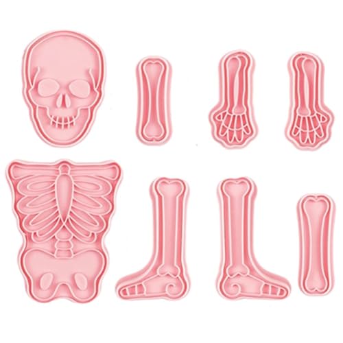 Dianzan 8 Stück Cartoon-ausstechformen in Menschlicher Knochenform, Halloween-Puzzle, Fondant-keksform, Körper-Totenkopf-Form, Lustige Ausstechformen Zum Backen Und Basteln Dianzan 8 Stück Cartoon-ausstechformen in Menschlicher Knochenform, Halloween-Puzzle, Fondant-keksform, Körper-Totenkopf-Form, Lustige Ausstechformen Zum Backen Und Basteln von Dianzan