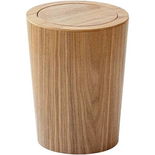 Dianzan Kleiner Vintage-mülleimer, Holz-mülleimer Schwingdeckel, Runder Mülleimer Holzmaserung, Stilvoller Rustikaler Mülleimer Für Schlafzimmer, Büro, Küche Dianzan Kleiner Vintage-mülleimer, Holz-mülleimer Schwingdeckel, Runder Mülleimer Holzmaserung, Stilvoller Rustikaler Mülleimer Für Schlafzimmer, Büro, Küche von Dianzan
