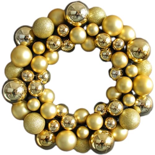 Dianzan Weihnachtskugel-Kranz, Weihnachtskugeln, Ringkranz, Weihnachts-hängedekorationen, Hängekranz, Tür-Wand-Ornament Für Party von Dianzan