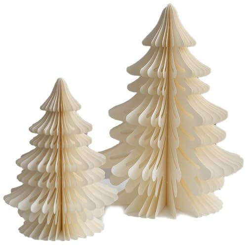 Wabenpapier Weihnachtsbaum -Ornamente 2pcs Weihnachtsbaumtisch Ornamente Paper Weihnachtsdekoration Für Zu Hause Neujahr Party Dekor von Dianzan