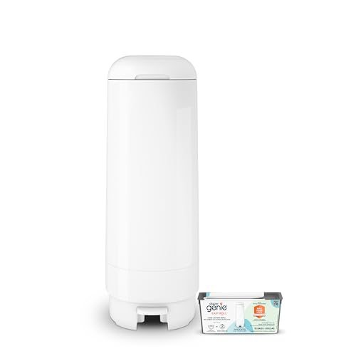 Diaper Genie Signature Eimer enthält 1 Easy Roll Nachfüllpackung mit 18 Beuteln, für bis zu 846 Windeln in Neugeborenengröße pro Nachfüllpackung von Diaper Genie