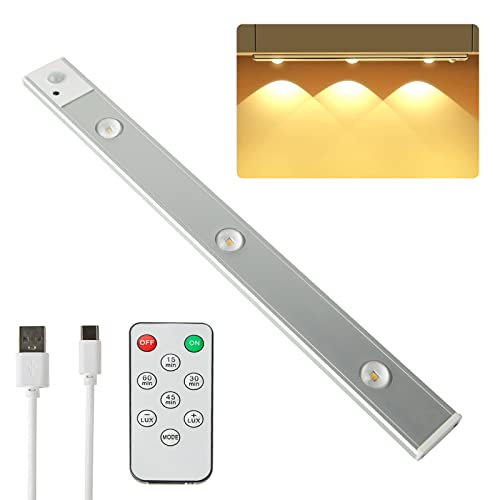 Diaryan Amazon Marke LED Unterbauleuchte Küche mit Fernsteuerung Dimmbar Schrankbeleuchtung mit Bewegungsmelder Akku Scheinwerfer Lichtleiste Weinschrankleuchte Schranklicht für Schrank Vitrin,40cm von Diaryan