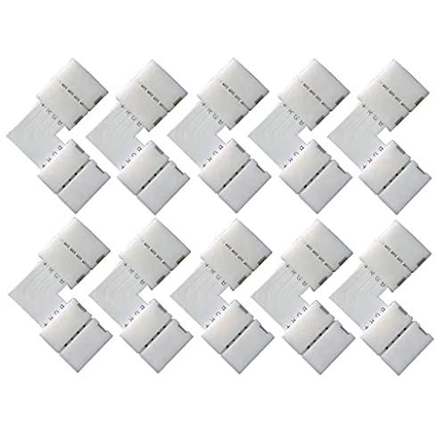 Diarypiece LED Lichtband Eckverbinder 90 Grad Lötfrei Für 10 Mm Breite Flexible 5050-Leuchten L Verbinder Für LED Streifenlichter von Diarypiece