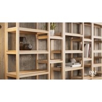 Modularer Bücherschrank in Kastanie Gemacht von DiazMarentesStudio