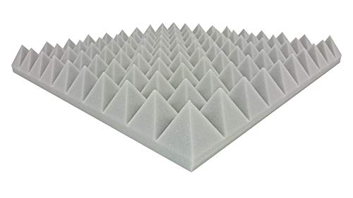 AKUSTIKSCHAUMSTOFF PYRAMIDENSCHAUMSTOFFE 28 - Py ca. 50x50x6 grau = ca. 7 m² Schallabsorptionsplatten Akustische Korrektur Akustik Dämmung von Dibapur