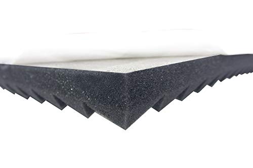 Akustikpur Akustikschaumstoff Pyramidenschaumstoff SELBSTKLEBEND - Schalldämmmatten zur effektiven Akustik Dämmung ca.100 cm x 49 cm x 3 cm von Dibapur