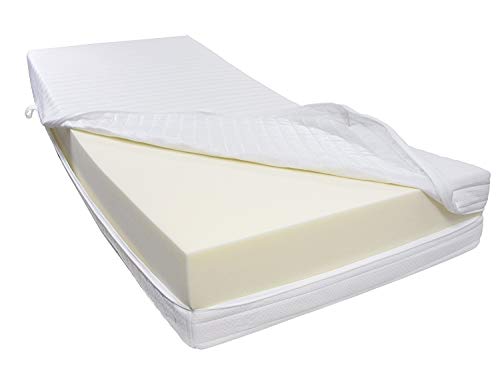 Dibapur® R 45A Kaltschaummatratze FEST bis ca. 190 Kg Doppeltuchbezug Gesamthöhe ca. 25 cm (150 x 190 cm) von Dibapur