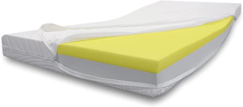 Dibapur® Visco Inkontinenz Anti-Dekubitus Orthopädische Visco + Kaltschaummatratze Kern ca.10 + 4 cm mit gestrickten Aloe Vera (EC) - wasserdichtem Bezug Öko Tex Made in Germany (120 x 200 cm) von Dibapur