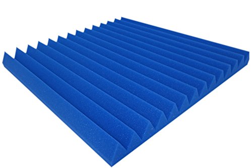 Dreieck Profil - ca. 49 cm x 49 cm / 5cm - Color Auswahl: WAVE PANELS, Schallabsorber mit Dreieck profil, Akustikschaumstoff Lamellen Pyramiden Akustik Schaumstoff Akustik Dämmung (Blau) von Dibapur