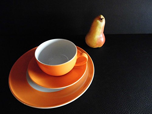 Dibbern SONDERAKTION - Originalware Solid Color - Kaffeetasse m.U. 0,25 + Teller 21 cm - orange - NEU von Dibbern
