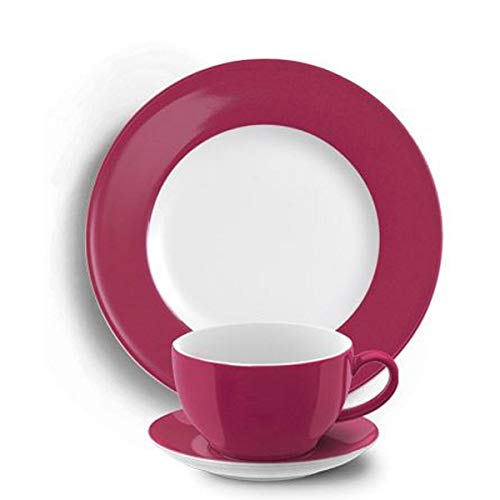 Dibbern SONDERAKTION Solid Color - Kaffeetasse m.U. 0,25 + Teller 21 cm - himbeere - NEU von Dibbern