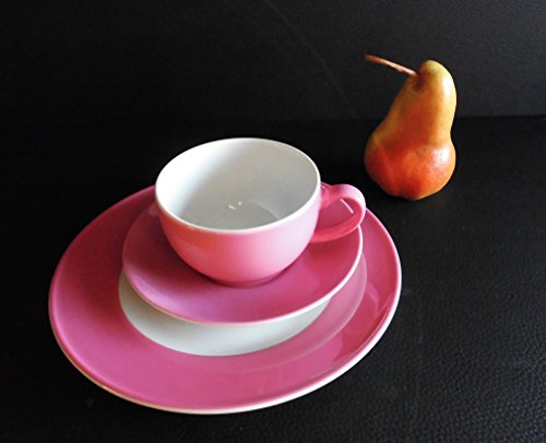 Dibbern SONDERAKTION Solid Color - Kaffeetasse m.U. 0,25 + Teller 21 cm - pink - NEU von Dibbern