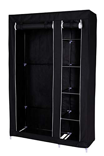 dibea Faltbarer Stoff-Kleiderschrank 175x110x45 cm, schwarz von Dibea