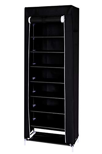 dibea Faltschrank schmal mit Vlieshülle 60x160x30 cm, schwarz von Dibea
