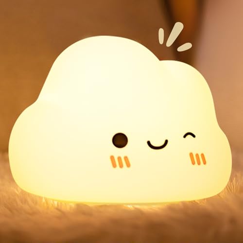Diboniur Nachtlicht Kinder Nachtlicht Baby, 7 Farben 5 Helligkeit Baby Stilllicht, Nachtlicht Dimmbar Kawaii Silikon Nachtlampe Kinderzimmer, Touch-Steuerung, Tragbar und Wiederaufladbar (Wolke) Diboniur Nachtlicht Kinder Nachtlicht Baby, 7 Farben 5 Helligkeit Baby Stilllicht, Nachtlicht Dimmbar Kawaii Silikon Nachtlampe Kinderzimmer, Touch-Steuerung, Tragbar und Wiederaufladbar (Wolke) von Diboniur