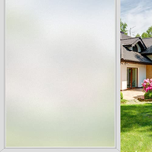Diboniur Fensterfolie Blickdicht,90 * 200cm Milchglasfolie Selbstklebend Fenster,Matte Elektrostatische Sichtschutzfolie Fenster,Wiederverwendbar,Geeignet Für Büros, Badezimmer, Schlafzimmer von Diboniur