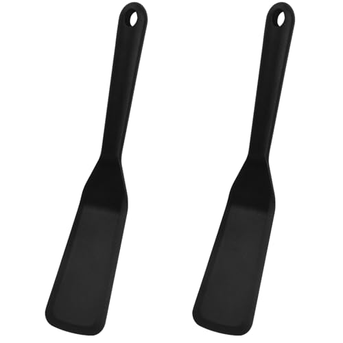 2 Stücke Pfannenwender Silikon,Antihaft Silicone Spatula,Spatula Wende,Hitzebeständig Pfannkuchen Spatula,Omelett Spatel,Mini Espatula für Kochen Ei Burger Pizza Steak Omelette Crepes von Dibotell