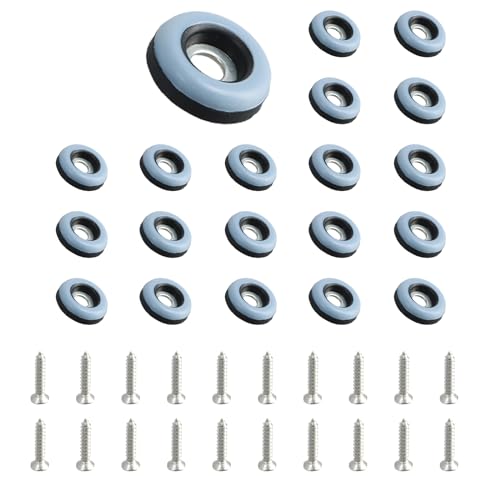 20 Stück Teflongleiter zum Schrauben,Möbelgleiter zum Schrauben,Bodengleiter,Möbelgleiter mit 20 Stück Edelstahlschrauben Möbelgleiter-Set (Ø 19 mm) von Dibotell