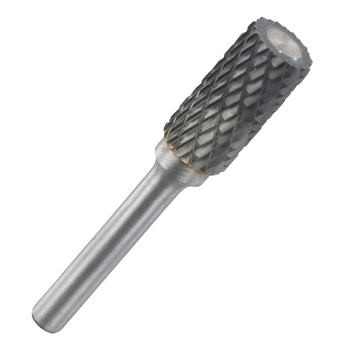 Hartmetallfräser,Hartmetall Frässtifte mit 1/4-Zoll-Schaft,Doppelschnitt Drehfeile,Frässtift-ø 12mm Zylinderendschnitt,Schneideisen für Stahlmetallbearbeitung,Polieren und Gravieren (B) von Dibotell