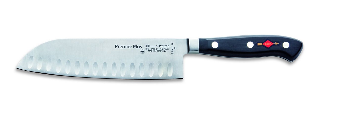 F. DICK Santokumesser Dick Messer Santoku mit Kullenschliff 18 cm 81442180K von F. DICK