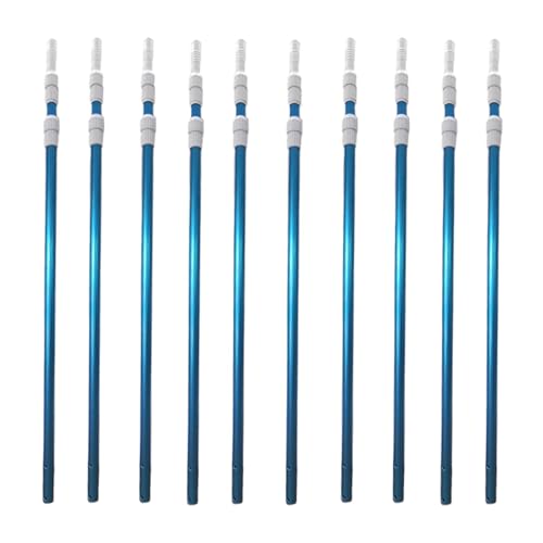 Dickly 10x Pool Stangen für Reinigung Einstellbare Länge Teleskop Aluminium Stangen 9,84 Fuß für Rake, Blau von Dickly