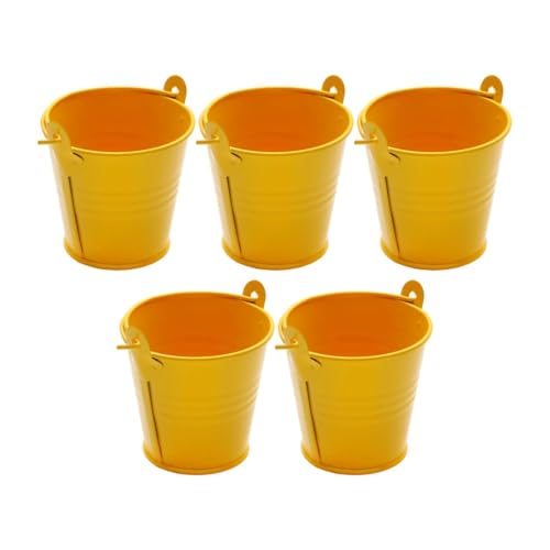 Dickly 5 stück Verzinktem Metall Eimer EIS Eimer Farbe Handwerk Container Dekorative, Gelb von Dickly