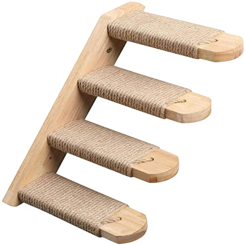 Dickly An der befestigte Katzentreppe, Innenmöbel, platzsparende Barsch-Kletterregale zum Spielen, Klettern, Wohnung, Sitz, Ruhen zu Hause, 4 Stufen 40x22x6cm von Dickly