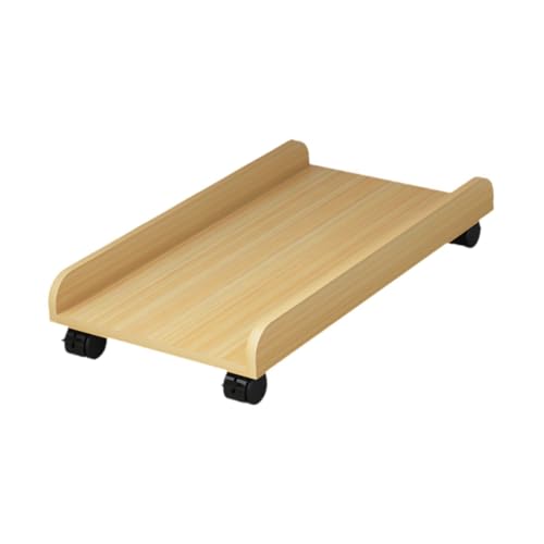 Dickly Desktop-Rollständer aus Holz, Computergehäuseständer, universell mit 4 Lenkrollen, Ständer, Ständer für unter den Schreibtisch von Dickly
