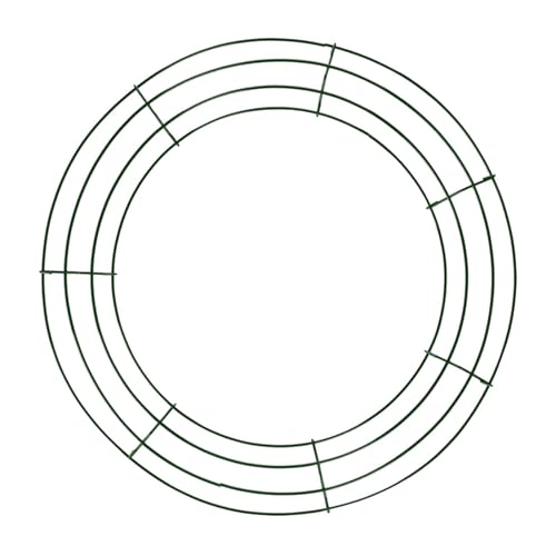 Dickly Draht-Kranz-Rahmen, Kranz-Reifen, Eisen-Blumen-Kranz-Rahmen, Kranz-Ringe für Neujahr, Grün 25cm von Dickly