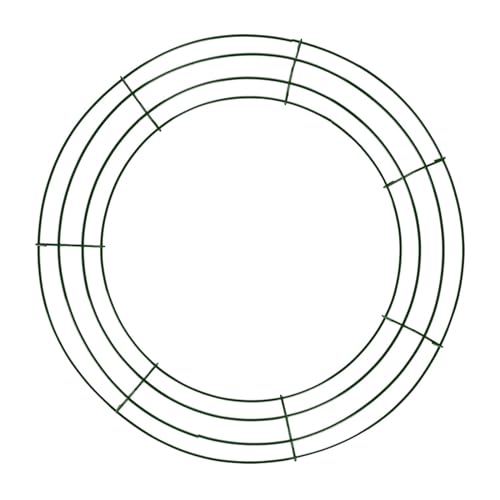 Dickly Draht-Kranz-Rahmen, Kranz-Reifen, Eisen-Blumen-Kranz-Rahmen, Kranz-Ringe für Neujahr, Grün 40cm von Dickly