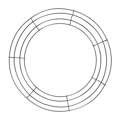 Dickly Draht-Kranz-Rahmen, Kranz-Reifen, Eisen-Blumen-Kranz-Rahmen, Kranz-Ringe für Neujahr, Schwarz 25cm von Dickly