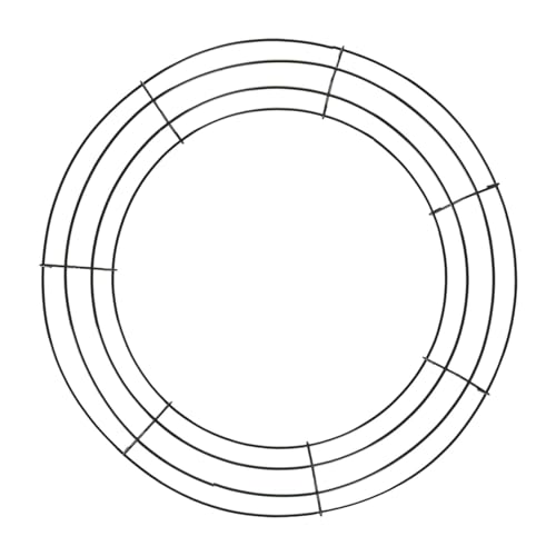 Dickly Draht-Kranz-Rahmen, Kranz-Reifen, Eisen-Blumen-Kranz-Rahmen, Kranz-Ringe für Neujahr, Schwarz 40cm von Dickly