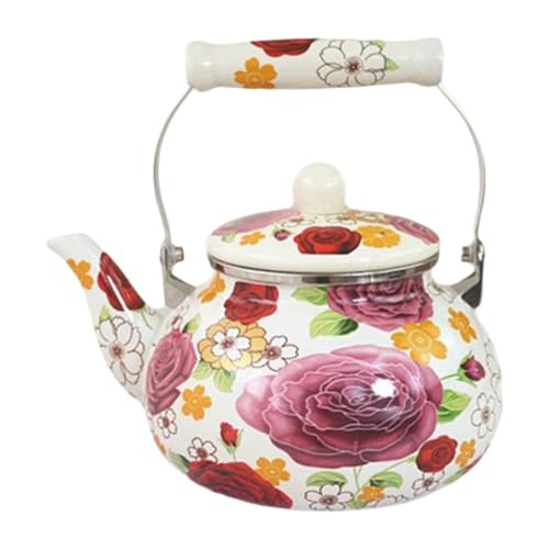 Dickly Emaille Teekessel, Großer Wasserkocher mit Griff, für Kaffee Und Tee in Der Küche, Style A von Dickly