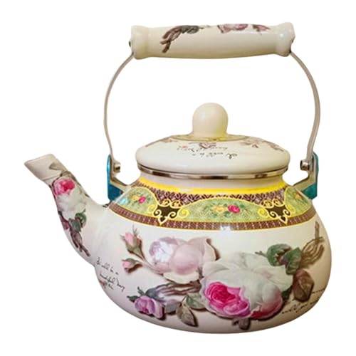 Dickly Emaille Teekessel, Großer Wasserkocher mit Griff, für Kaffee Und Tee in Der Küche, Style B von Dickly