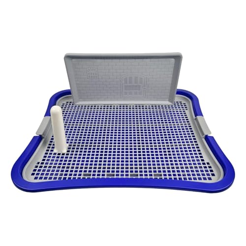 Dickly Hundetoilette Hundetrainingstoilette mit Säule Katzentoilette Indoor Hunde Töpfchen Tablett, Dunkelblau Dickly Hundetoilette Hundetrainingstoilette mit Säule Katzentoilette Indoor Hunde Töpfchen Tablett, Dunkelblau von Dickly