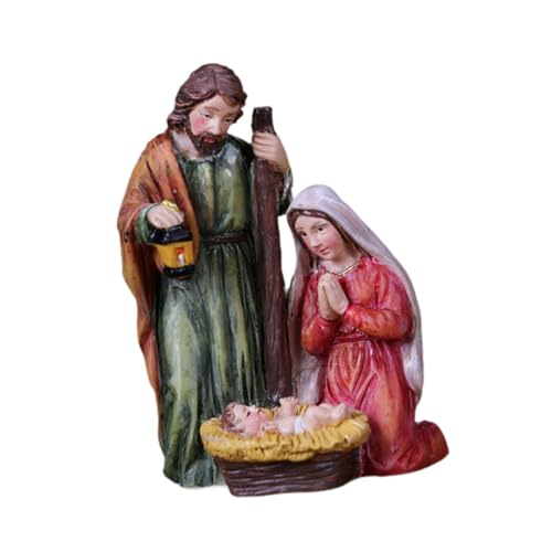 Dickly Jesus Geburtsszene Weihnachtskrippe Set Bücherregal Schreibtisch Miniaturen Zubehör Mini, Jesus mit Krippe von Dickly