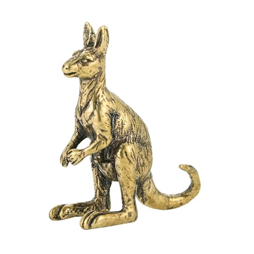 Dickly Känguru-Statue, Känguru-Ornament, Bronze-Vintage-Känguru-Skulptur, Mini-Känguru-Figur für Schreibtisch, Büro, Heimdekoration von Dickly